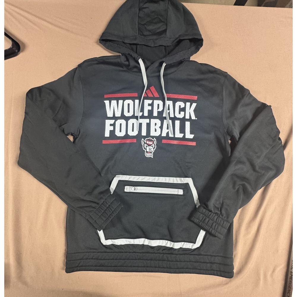 Adidas NC State Wolfpack Hoodie Small Black AEROREADY‎ NCAA Pullover EUC